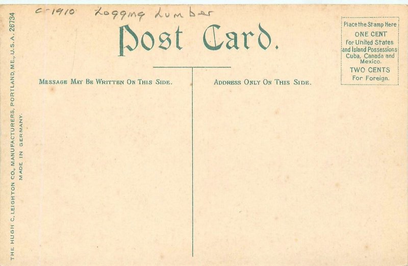 c1910 Suwanee Florida Logging Lumber occupation Leighton Postcard 26-69