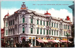 San Jose Safe Deposit Bank San Jose California Horse Carriage Building Postcard