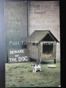 BEWARE of the DOG showing Little Dog - Old Postcard by Bamforth & Co 1299