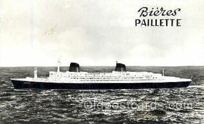 Bieres Paillette Steamer Ship Unused perfect corners, light yellowing stain o...