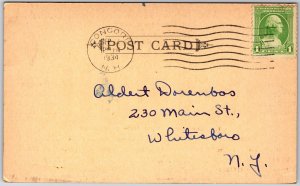 1934 Radio Card WIHOU Concord New Hampshire Amateur Radio Statio Posted Postcard