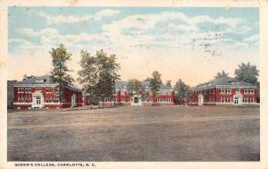 Charlotte North Carolina birds eye view Queens College antique pc Y14978