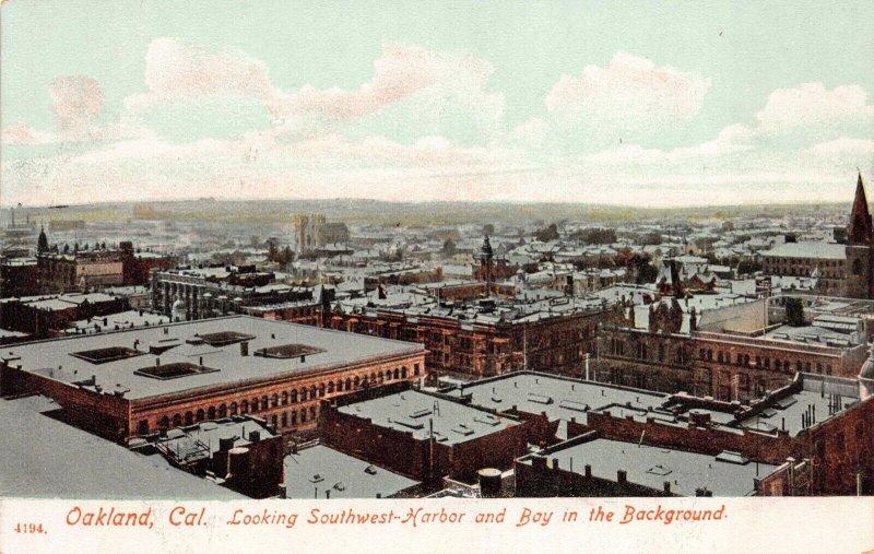 Postcard Overview of Southwest Harbor and Bay in Oakland, California~125868