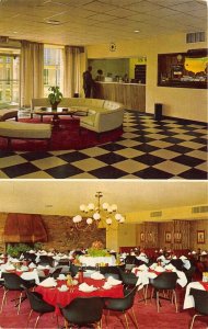 Spartanburg South Carolina 1960s Postcard Holiday Inn Motel Lobby & Dining Room