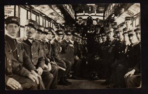 St. Paul MINNESOTA RPPC 1911 STATE FAIR Streetcar TROLLEY CONDUCTORS Interior MN