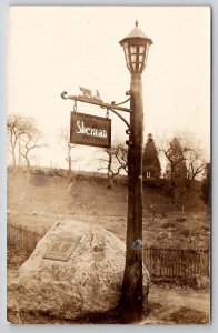 RPPC Sherman CT WWI Memorial Town Lamp Post Real Photo c1920s Postcard U24