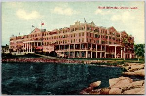 Hotel Griswold Groton Connecticut CT Building Oceanfront View Postcard