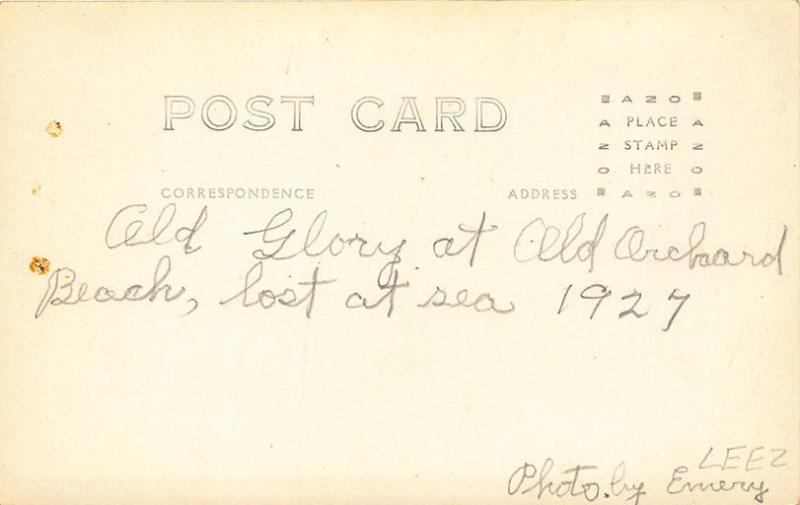 Old Glory Monoplane Old Orchard Beach ME in 1927 Lost at Sea Emery RPPC Postcard