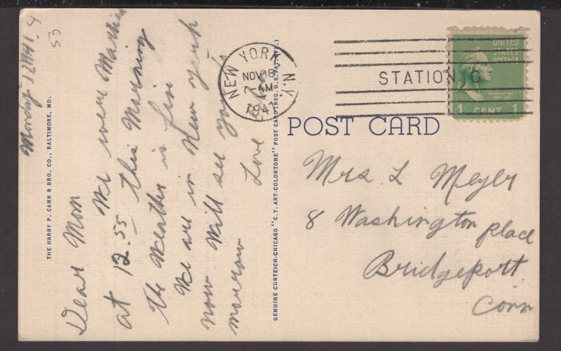 Maryland Elkton - Cecil County Court House pm1941 - LINEN