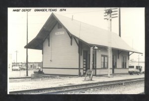 RPPC GRANGER TEXAS RAILROAD DEPOT TRAIN STATION REAL PHOTO POSTCARD