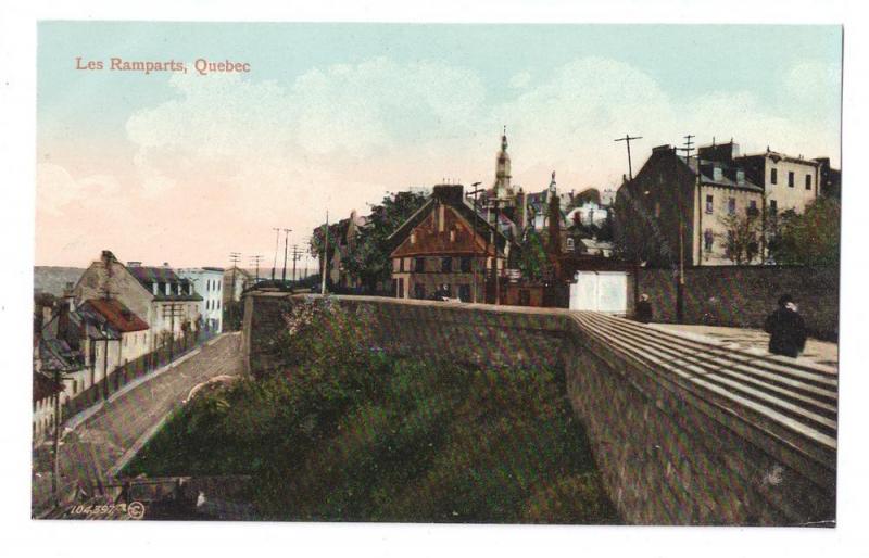 Quebec Canada Postcard Les Ramparts ca 1910 Valentine & Sons