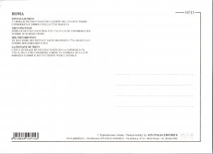 Scenic View Rome Italy's Trevi Fountain 1960s Continental Postcard