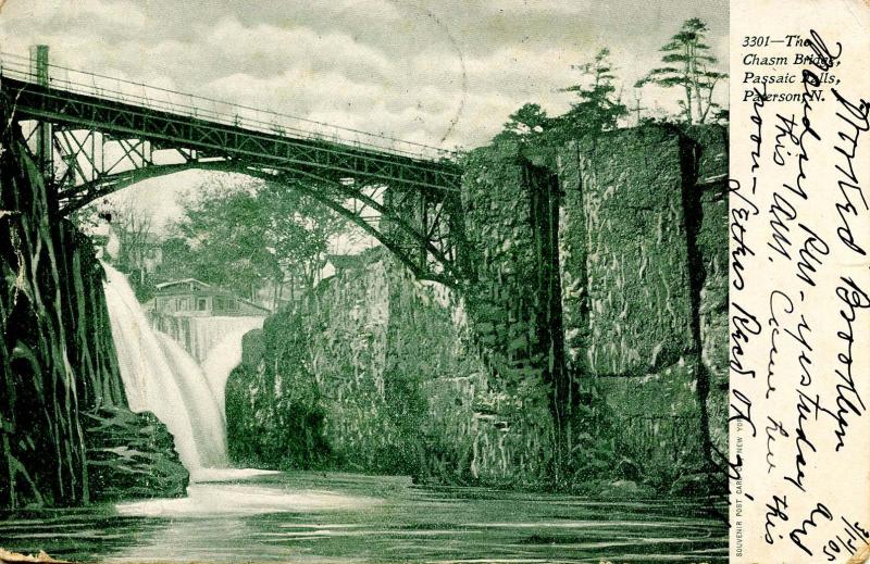 NJ - Paterson. Passaic Falls, The Chasm Bridge