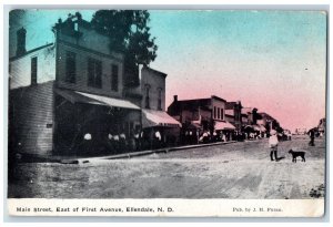 Ellendale North Dakota ND Postcard Main Street East Of First Avenue Scene 1910