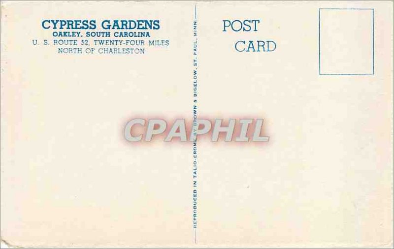 Postcard Old Cypress Gardens Oakley South Carolina