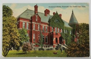 Cambridge Ohio Children's Home Guernsey Co c1910 to Columbus Postcard S3