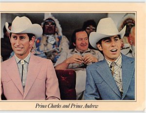 Postcard Prince Charles & Prince Andres in Canada