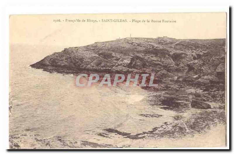 Presqu'ile de Rhuys Saint Gildas 39ile Old Postcard Good Fountain Beach