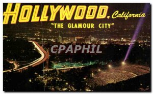 Old Postcard Spectacular Night View From Mulholland Drive of Scintillating Ho...