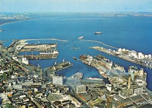 BR84681 aarhus aerial view of the harbour denmark