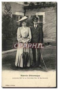Old Postcard Biarritz Picturesque Alfonso XIII and Princess Ena of Battenberg