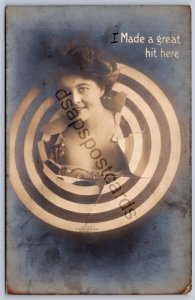 K49/ Cincinnati Ohio RPPC Postcard c1910 Pretty Woman Target 131