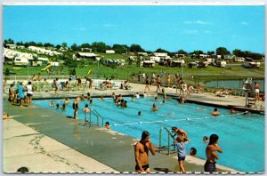 VINTAGE POSTCARD DARIEN LAKE FUN COUNTRY CAMPING SCENE SWIMMING POOL CORFU N.Y.