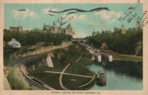 Vintage Postcard 1936 View of Rideau Locks Ottawa Canada CAN