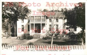 6 Postcards, RPPC, Claremore Oklahoma, Will Rogers Home & Memorial Scenes