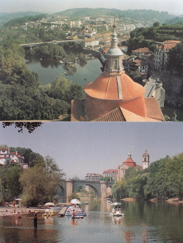 Amarante Portugal Boat Parasols 2x Postcard s