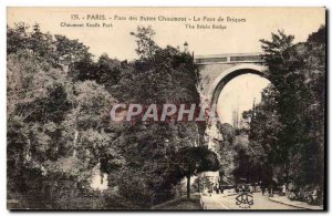 Paris Postcard Old Parc des Buttes Chaumont The Brick Bridge