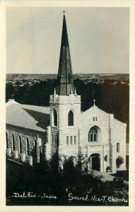 Del Rio Texas Sacred Heart Church 1940s RPPC Photo Postcard 20-11871