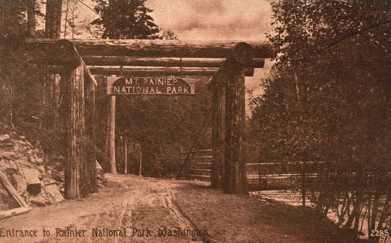 Vintage Postcard Entrance Mount Rainier National Park Washington Pacific Novelty