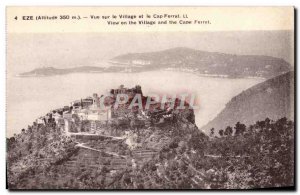 Old Postcard View Of The Eze Village and Cap Ferrat