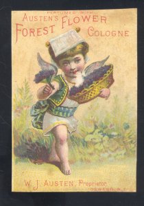 PATERSON NEW JERSEY NJ FOREST FLOWER COLOGNE GIRL VINTAGE ADVERTISING EPHENERA