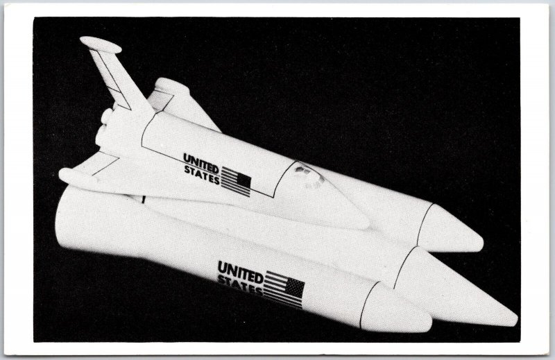 1971 Model Space Shuttle Attached to Booster Rocket NASA Launch Posted Postcard