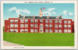 Marion High School Marion Virginia VA Linen Postcard H66
