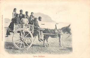 Italy Carro Siciliano Sicily Donkey Cart Ethnic vintage postcard B999