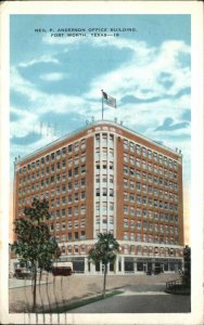 Fort Worth Texas TX Neil P Anderson Office Building Vintage Postcard