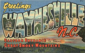 Waynesville North Carolina Large Letters multi Martin Teich Postcard 21-13662