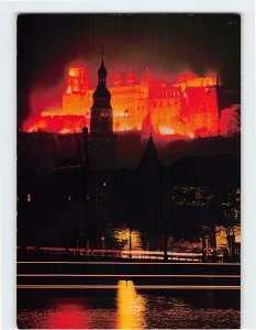 Postcard The illuminated castle, Heidelberg am Neckar, Heidelberg, Germany