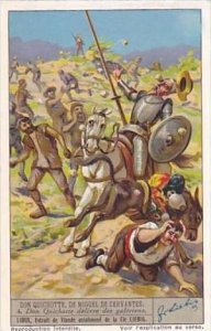 Liebig Vintage Trade Card S1334 Don Quixote II 1936 No 4 Don Quixotte delivre...