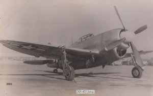 XP-47J Jet Military War Plane Aircraft Vintage Plain Back Postcard Old Photo