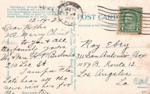 Vintage Postcard 1924 Post Office Building & Custom House Tampa Florida FNC Pub. 