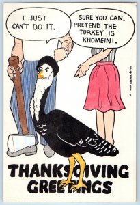 1979 Thanksgiving Greetings Iran Revolution Khomeini American Embassy Postcard