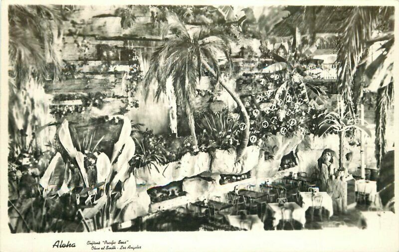 Clifton's Interior Tiki Restaurant Los Angeles California Photo Postcard 20-4380