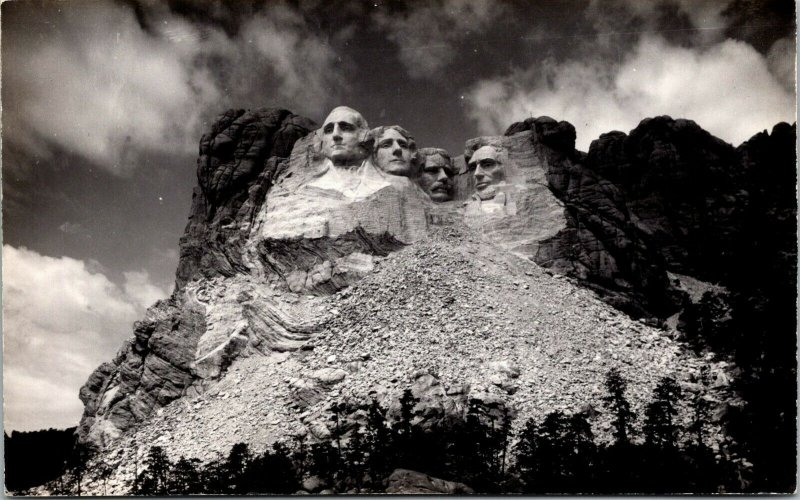 Mt Rushmore National Memorial Keystone South Dakota SD Real Photo RPPC Postcard