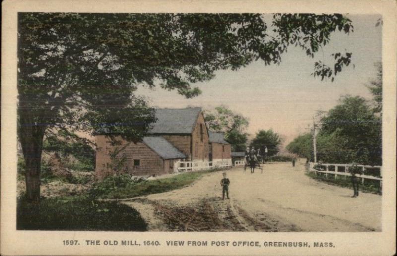 Greenbush MA View From Post Office c1910 Postcard