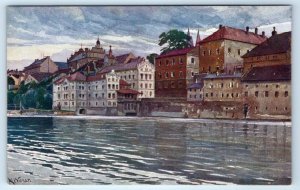 Kolín Labska partie CZECH REPUBLIC artist Postcard