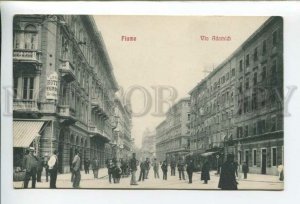 432734 Croatia Rijeka FIUME Via Adamich Hotel Europe Vintage postcard